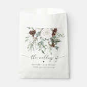 Sachets En Papier À feuillage persistant mariage d'hiver (Devant)