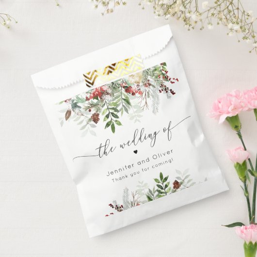 Sachets En Papier À feuillage persistant mariage d'hiver de Noël (Scellé)