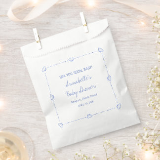 Sachets En Papier À la mer bientôt bébé Coquillages dessinés à la ma