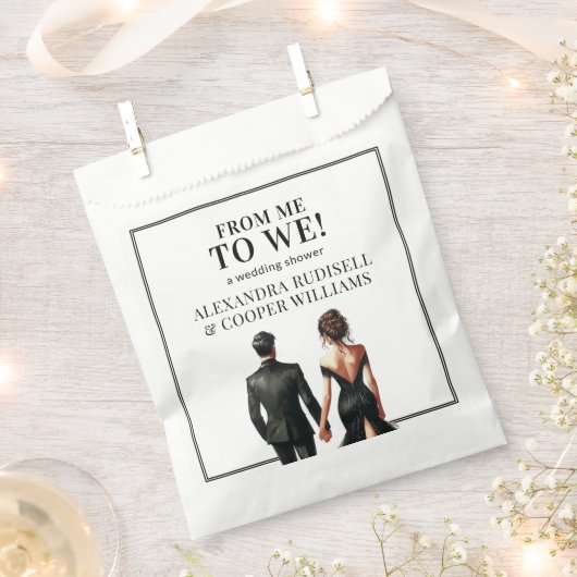 Sachets En Papier À NOUS | Élégant noir et blanc (Coupé)