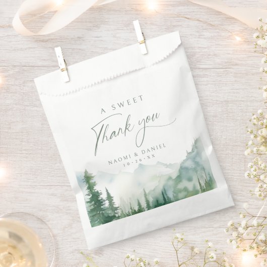 Sachets En Papier A Sweet Thank You Sage Mountain Forest Rustic (Coupé)