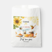Sachets En Papier Abeille jaune mignonne et tournesol 1er Anniversai (Devant)