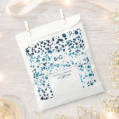 Sachets En Papier Abstrait moderne Terrazzo Mosaic Mariage bleu (Coupé)