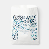 Sachets En Papier Abstrait moderne Terrazzo Mosaic Mariage bleu (Devant)