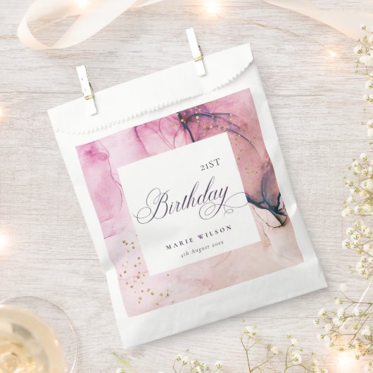 Sachets En Papier Abstrait Pastel Rose Purple Navy N'Importe Quel Âg (Coupé)