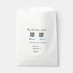 Sachets En Papier Acheter une boisson à la mariée donation QR Venmo