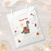 Sachets En Papier Adorable pompier Dino anniversaire (Coupé)