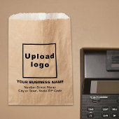 Sachets En Papier Adresse professionnelle sur sac en papier Brown