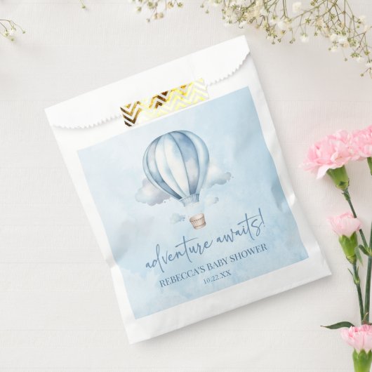 Sachets En Papier Adventure Attend ! Baby shower Blue Hot Air Balloo (Scellé)