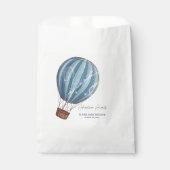 Sachets En Papier Adventure Await Blue Hot Air Balloon Baby shower (Devant)