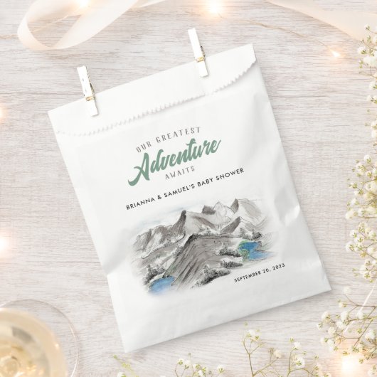 Sachets En Papier Adventure Await Couples Baby shower Mountains (Coupé)