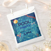 Sachets En Papier Affiche de bienvenue d'anniversaire de la piscine (Coupé)