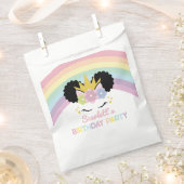 Sachets En Papier Afro Puff Unicorn Rainbows fête d'anniversaire (Coupé)
