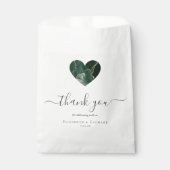 Sachets En Papier Agate Heart Merci Emerald Green Mariage or (Devant)
