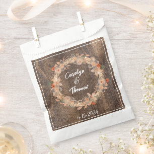 Sachets En Papier Agritourisme rustique Mariage de céréales rose