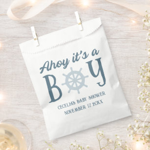 Sachets En Papier Ahoy C'est un garçon Baby shower nautique
