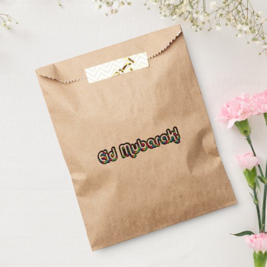 Sachets En Papier Aïd Moubarak Salutation Arc-en-ciel Typographie (Scellé)