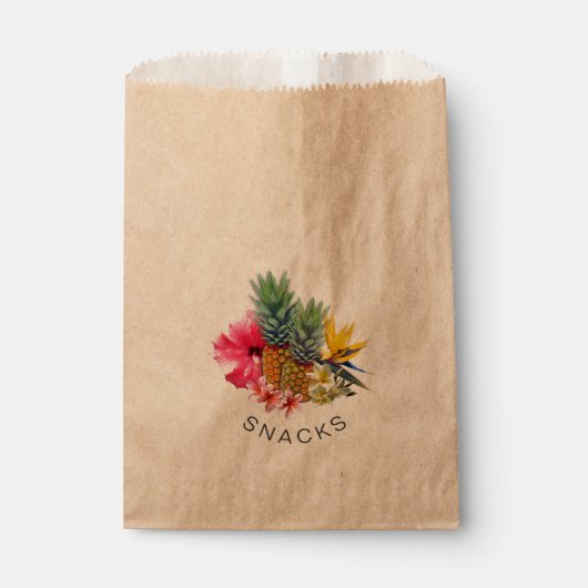 Sachets En Papier Aiguille tropicale Fleur Snack Favoriser (Devant)