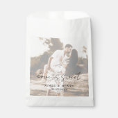 Sachets En Papier Aimee Rustic Script Mariage moderne (Devant)