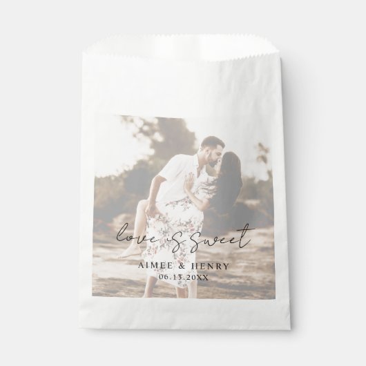 Sachets En Papier Aimee Rustic Script Mariage moderne (Devant)