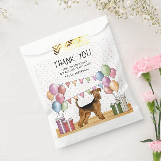 Sachets En Papier Airedale Terrier Pastel Couleurs Anniversaire Merc (Scellé)