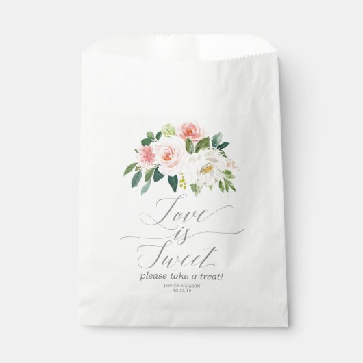 Sachets En Papier Airy Blush Wedding Favor Sac Amour est doux (Devant)