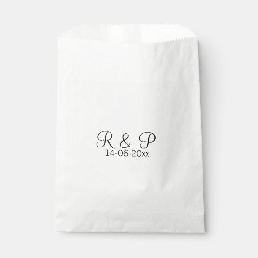 Sachets En Papier Ajouter monogramme du nom du couple ajouter date a (Devant)