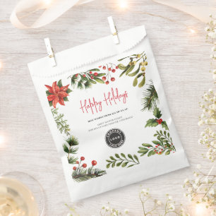 Sachets En Papier Ajouter un logo d'entreprise Fêtes de Noël Baies