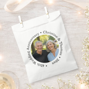 Sachets En Papier Ajoutez votre propre photo de couple 45e anniversa