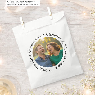Sachets En Papier Ajoutez votre propre photo de couple pour le 20e a