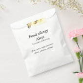 Sachets En Papier Alerte d'allergie alimentaire ajouter le nom texte (Scellé)