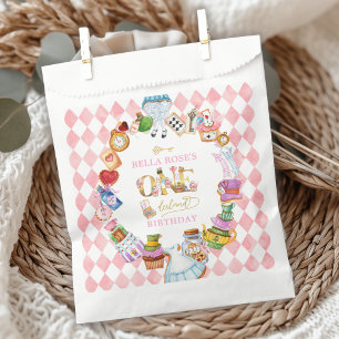 Sachets En Papier Alice au pays des merveilles 1er anniversaire Rose