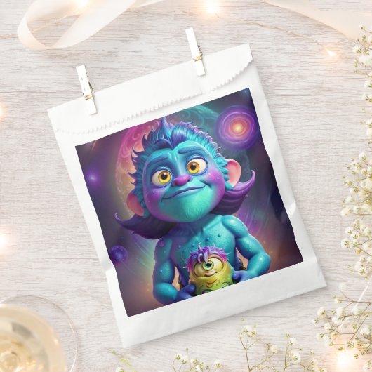 Sachets En Papier Alien et ami de l'espace (Coupé)