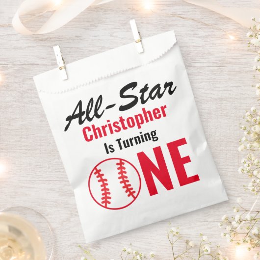 Sachets En Papier All Star Baseball 1er anniversaire (Coupé)