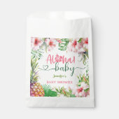 Sachets En Papier Aloha Baby shower Tropical Luau Girl rose (Devant)