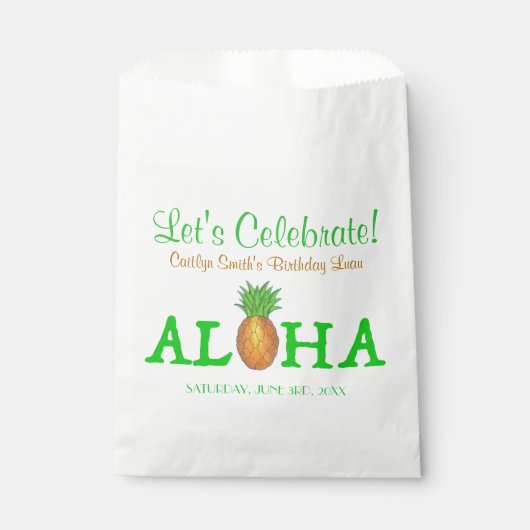 Sachets En Papier ALOHA Bonjour Tropical Hawaii Hawaii ananas Hawaii (Devant)