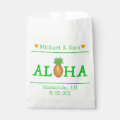 Sachets En Papier Aloha Hawaii Mariage de l'île aux ananas (Devant)
