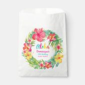 Sachets En Papier Aloha Hibiscus Tropical Luau Anniversaire (Devant)