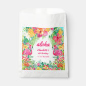 Sachets En Papier Aloha Tropical Luau Flamant rose fête d'anniversai (Devant)