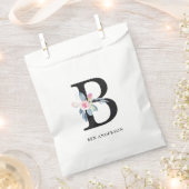 SACHETS EN PAPIER ALPHABÈTES FLORAUX BLEUS DOUX NOM LETTRE B (Coupé)