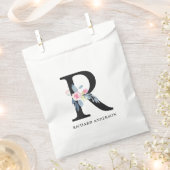 SACHETS EN PAPIER ALPHABÈTES FLORAUX BLEUS DOUX NOM LETTRE R (Coupé)