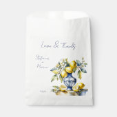 Sachets En Papier Amalfi italien tuiles bleu citrons mariage (Devant)