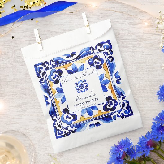Sachets En Papier Amalfi Vietri Italien carrelage bleu douche nuptia
