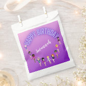 Sachets En Papier Amis de gymnastique "Joyeux Anniversaire" Purple O (Coupé)