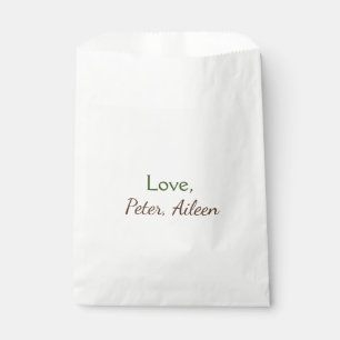 Sachets En Papier amour ajouter un nom simple texte modifiable minim