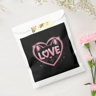 Sachets En Papier Amour de chat scintillant