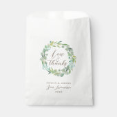 Sachets En Papier Amour et Merci Green Wreath Eucalyptus Mariage (Devant)
