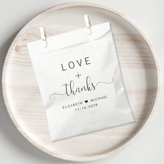 Sachets En Papier Amour Et Merci Mariage