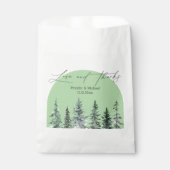 Sachets En Papier amour et merci, mariage d'arc des pins d'hiver (Devant)