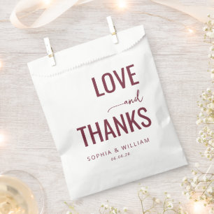 Sachets En Papier Amour Marron Élégant Merci